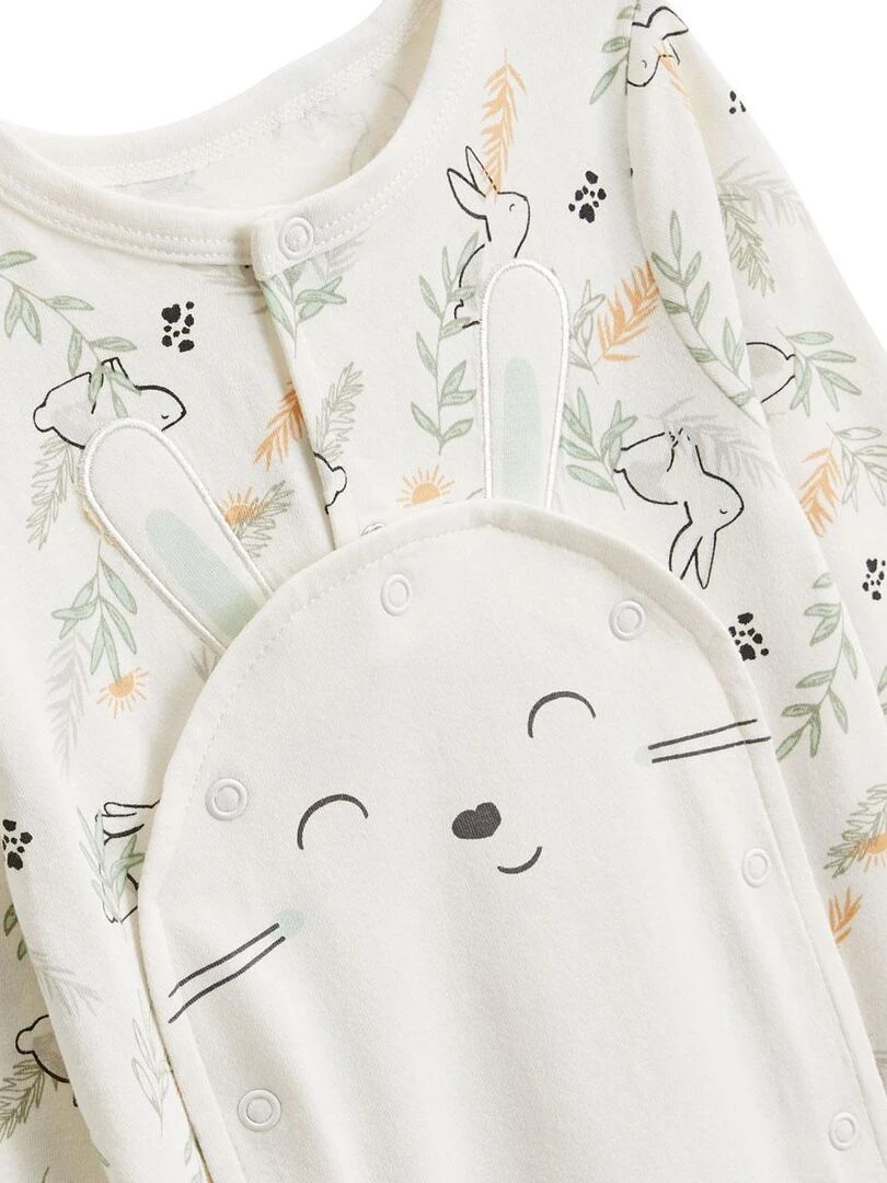 Pyjama bébé ouverture pont Frimousse   Ecru