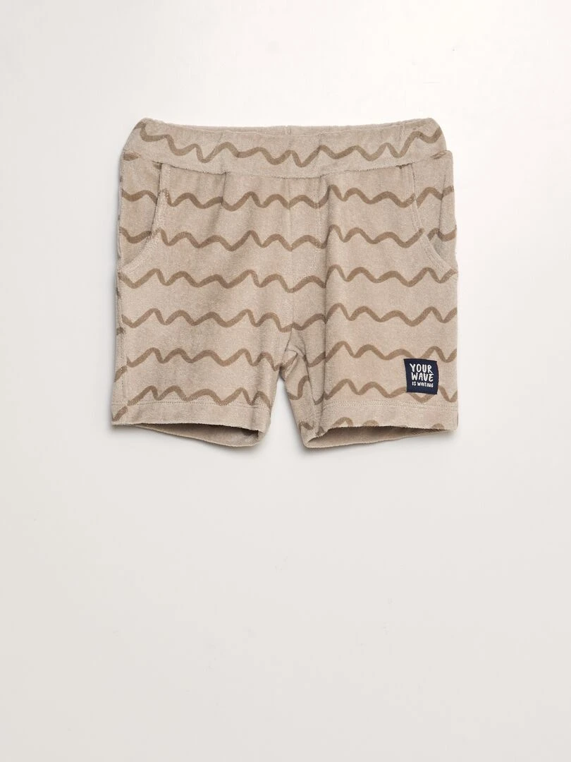 Short éponge imprimé Beige