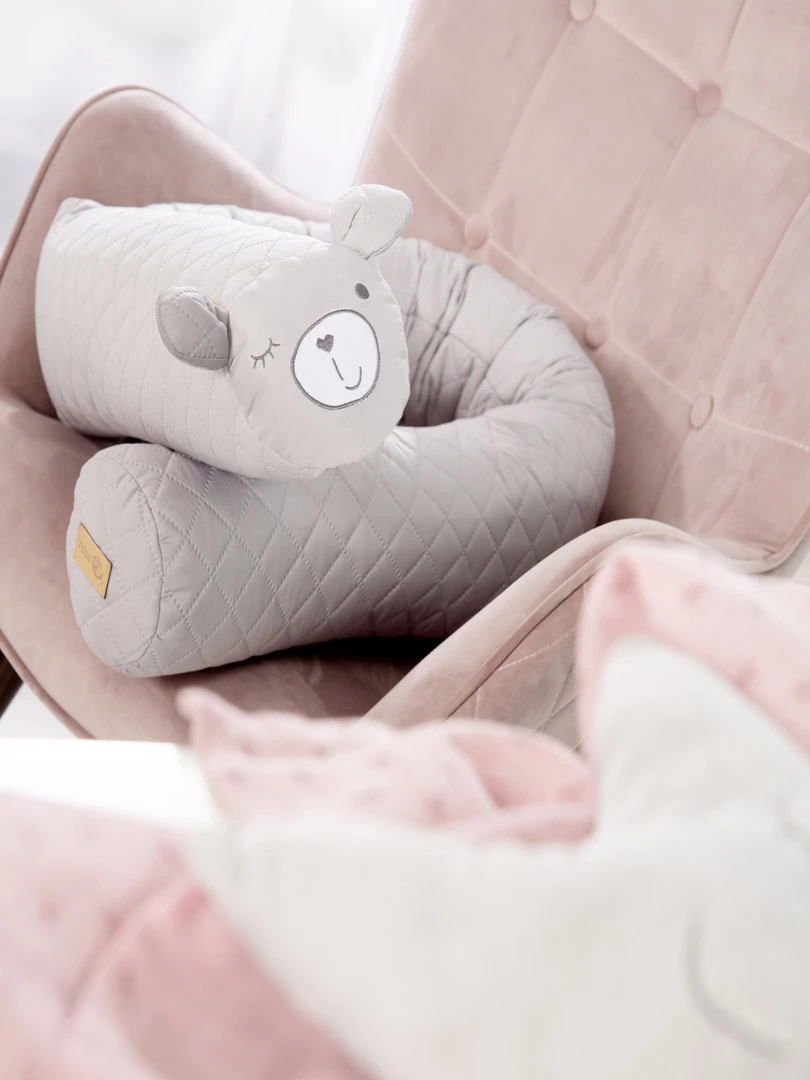 ROBA Serpent de Lit Bébé "roba Style"   170 cm   Avec Visage d'Ours   Gris Argenté   Gris