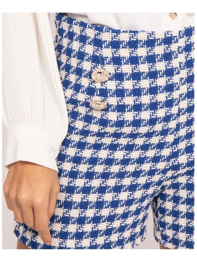 Short taille haute motifs XUEL   Bleu