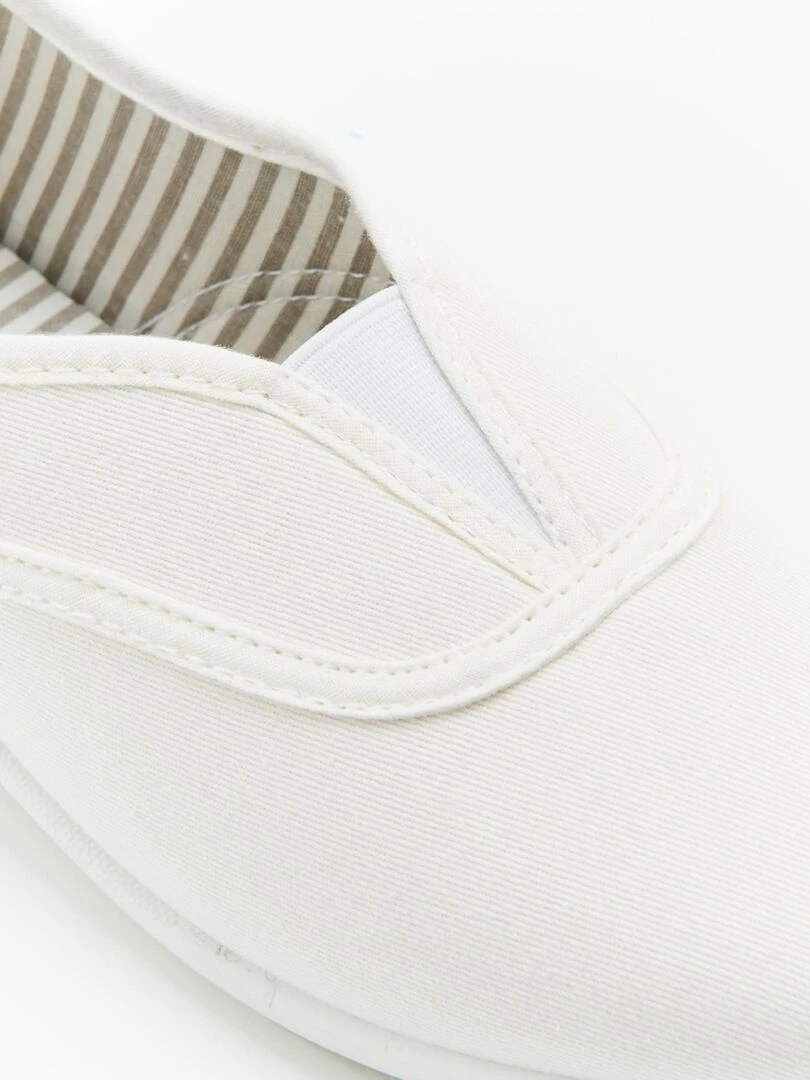 Ballerines d'intérieur en toile   Damart   Blanc