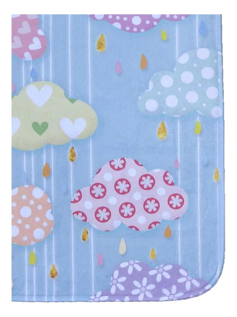 Tapis enfant ULTRA DOUX NUAGE 2 Bleu 70x95 Fait en Europe   Bleu