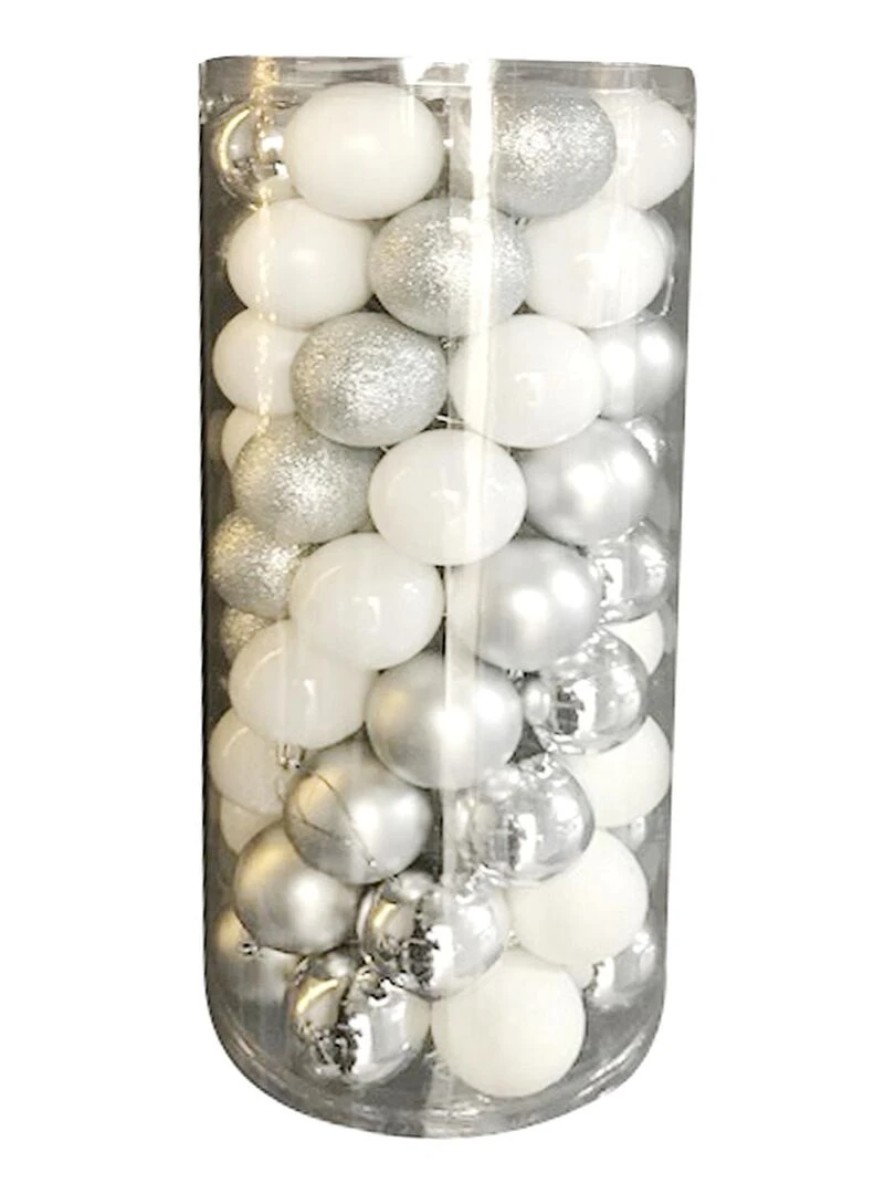 Kit de 63 boules de noel argent Argent