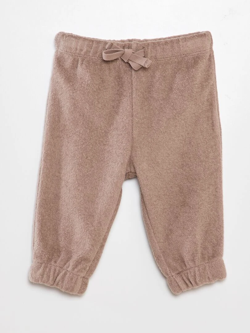 Ensemble bébé pull + pantalon en polaire   2 pièces   Beige