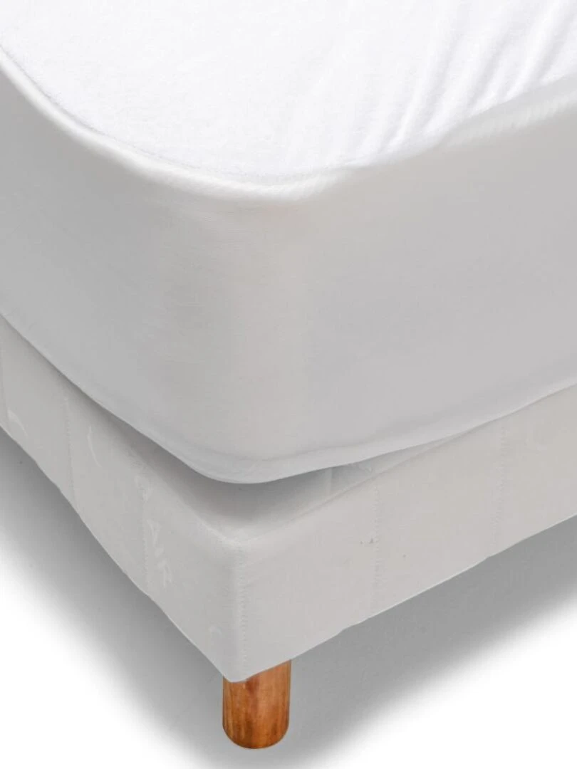 Bleu Câlin Protège matelas Molleton Anti acariens Blanc Blanc