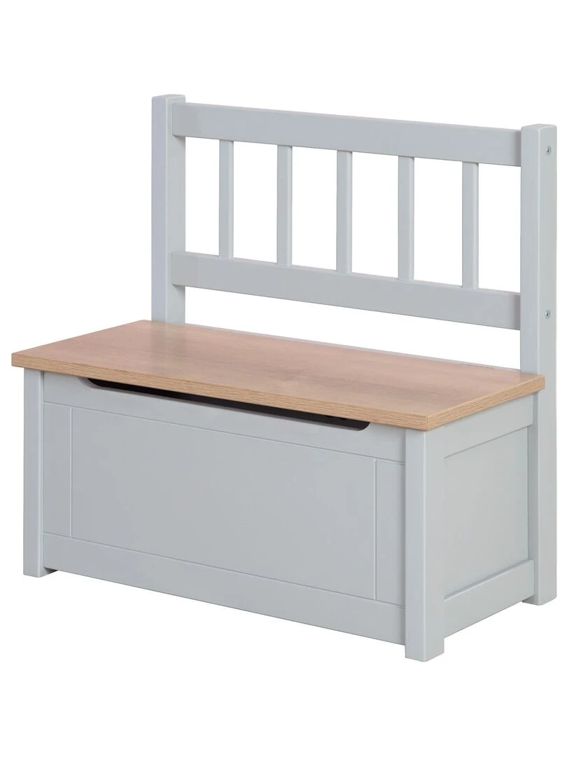 ROBA Banc Coffre à Jouets Woody pour Enfant en Bois Résistant aux Rayures Taupe / Aspect Bois Taupe