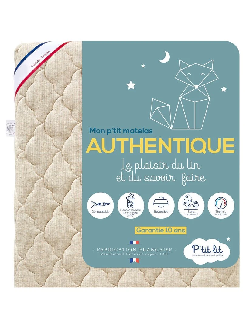 Matelas Bébé Authentique 60x120 cm Déhoussable Blanc