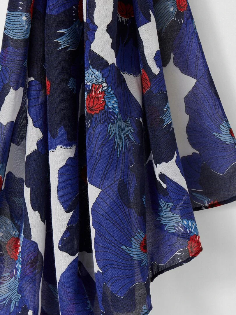 Foulard fluide imprimé Damart Bleu marine