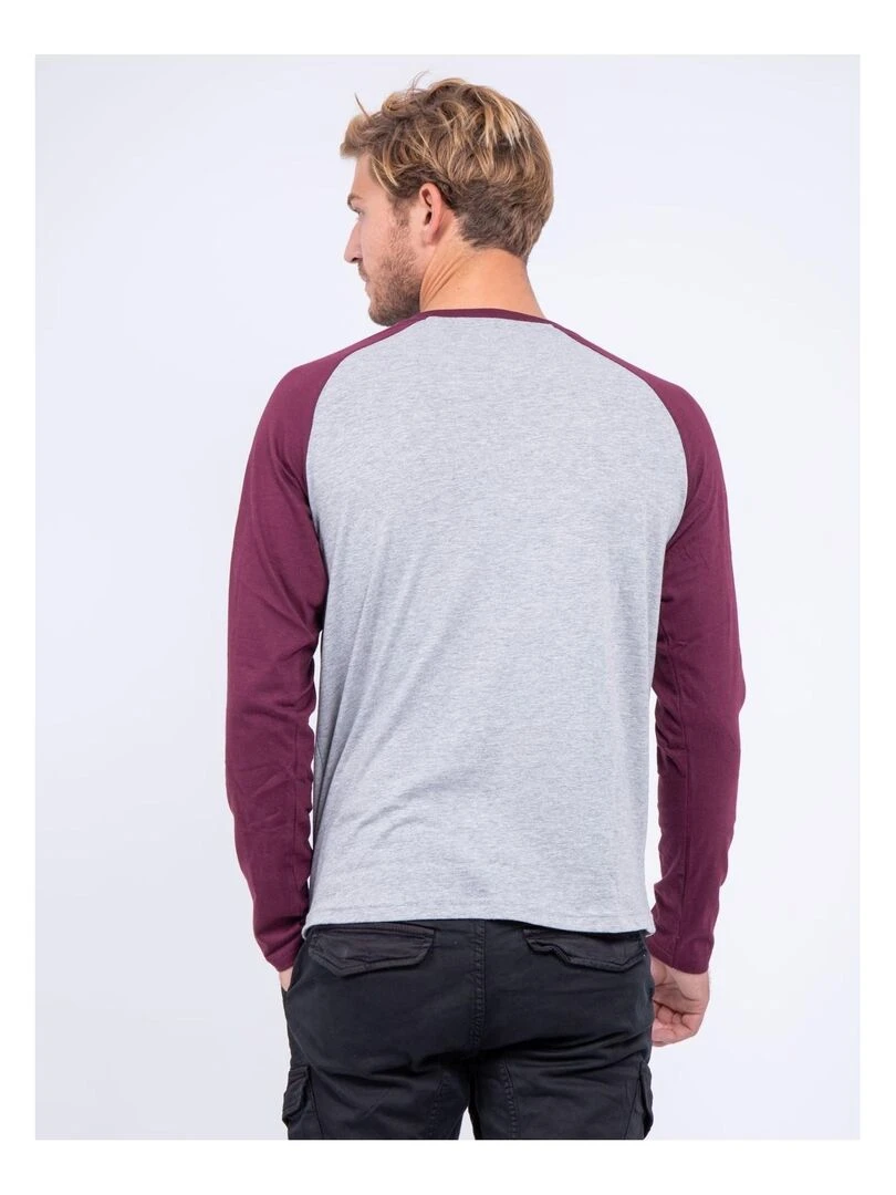 T shirt manches longues col rond pur coton JANDAT Violet