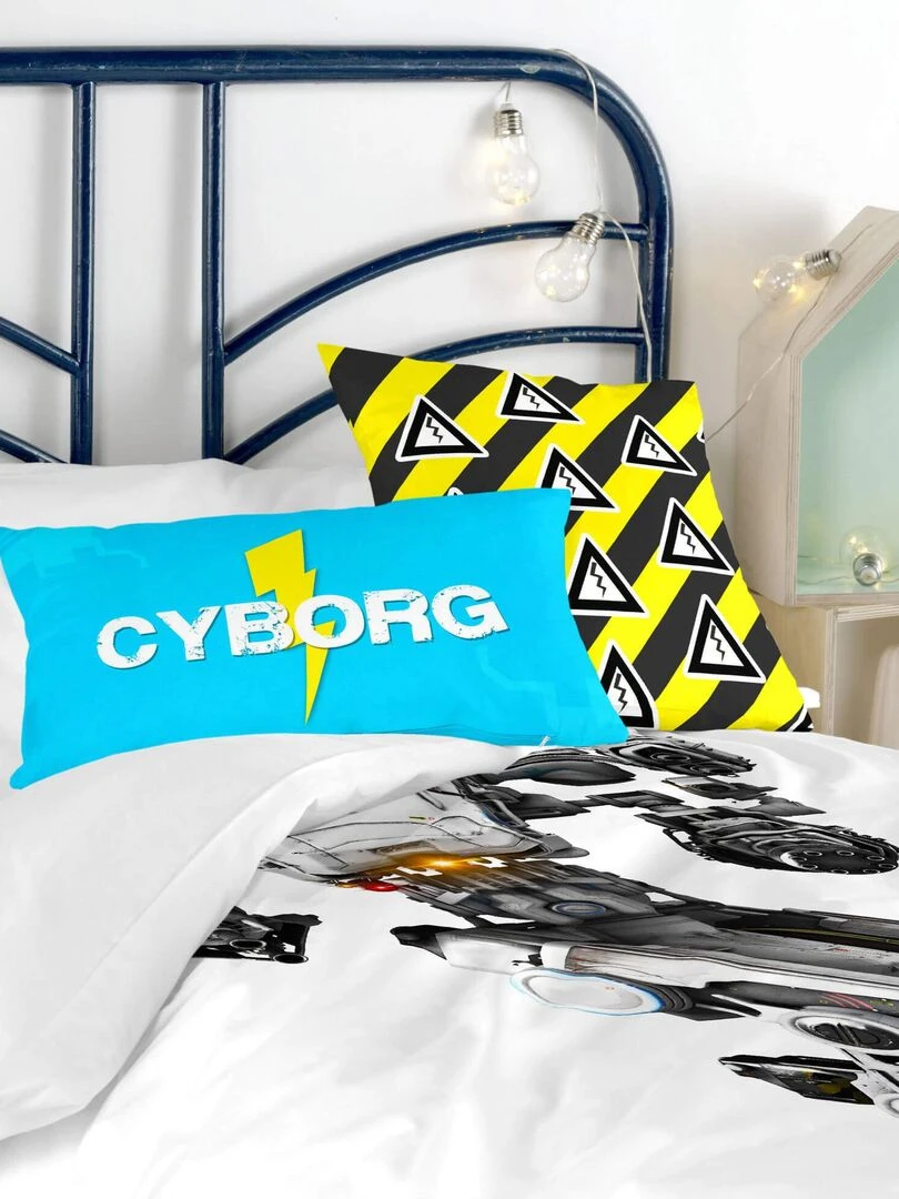 Housse de coussin Cyborg "Happyfriday"   Blanc