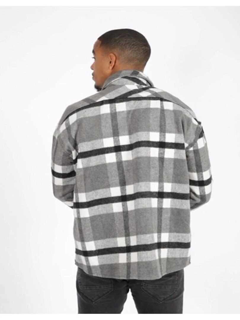 Surchemise polaire à carreaux Kebello Gris