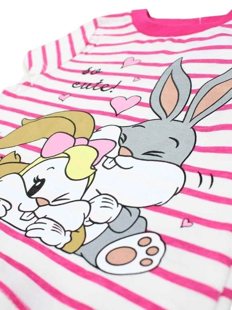 Looney Tunes   Ensemble ​​T shirt legging bébé fille Imprimé Bugs Bunny   Rose fushia