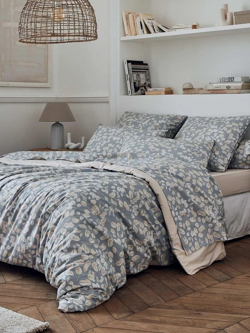 Housse de couette en percale esprit cocooning Gris