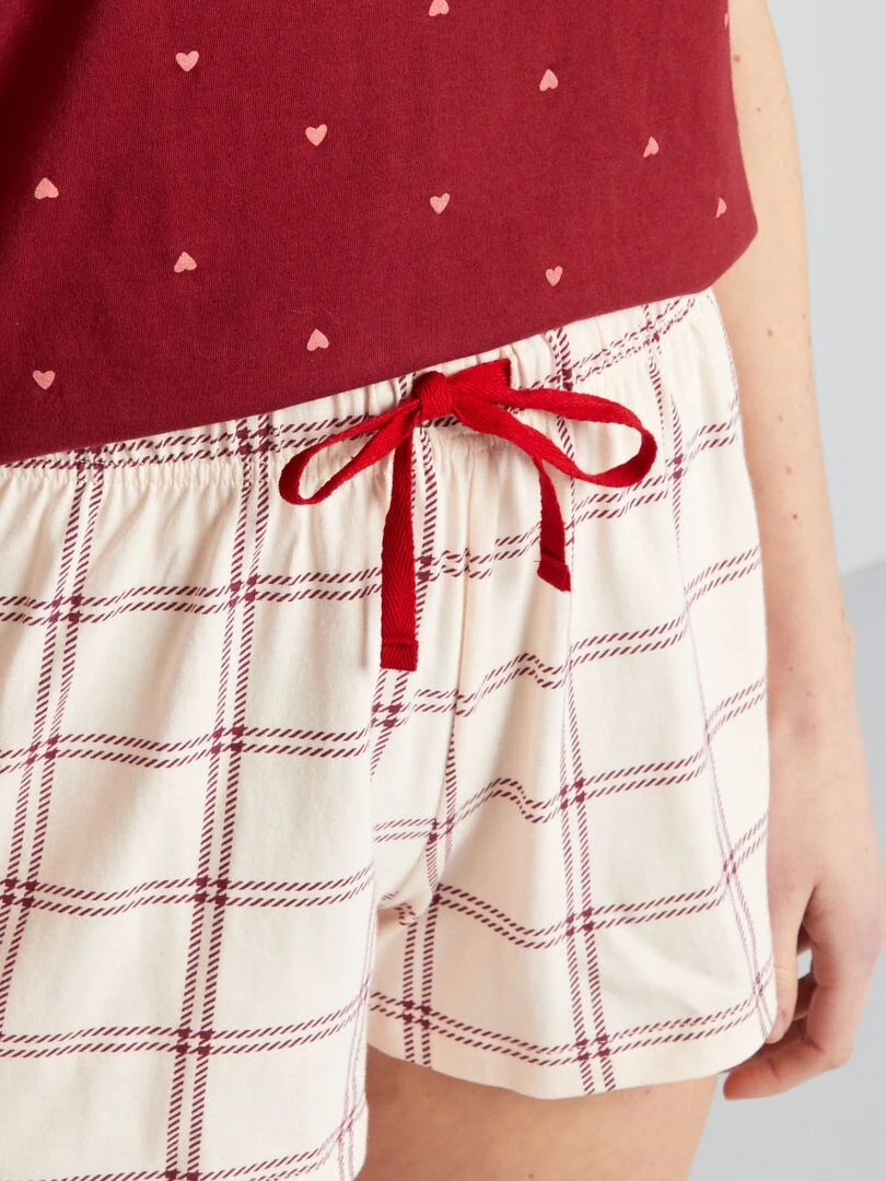 Ensemble de pyjama Love   2 pièces   Rouge