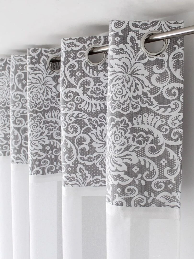 Voilage à œillets 135x240 Elisa gris clair   Gris