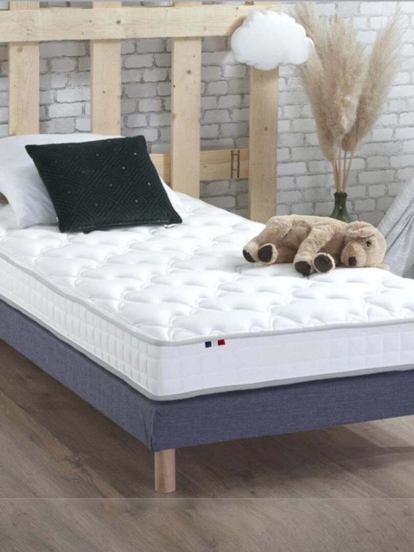 Matelas Mousse Haute Résilience + Latex 3 zones ESSENCE made in France Blanc