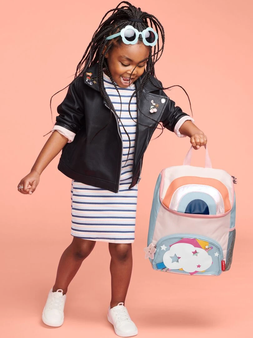 Sac à dos enfant Spark style arc en ciel Orange corail