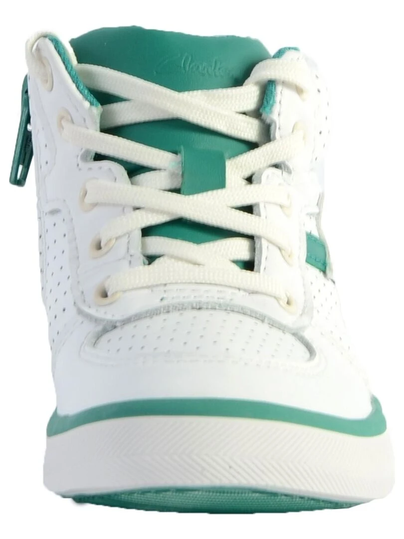 Basket Montante Cuir Enfant Clarks City Flake   Blanc