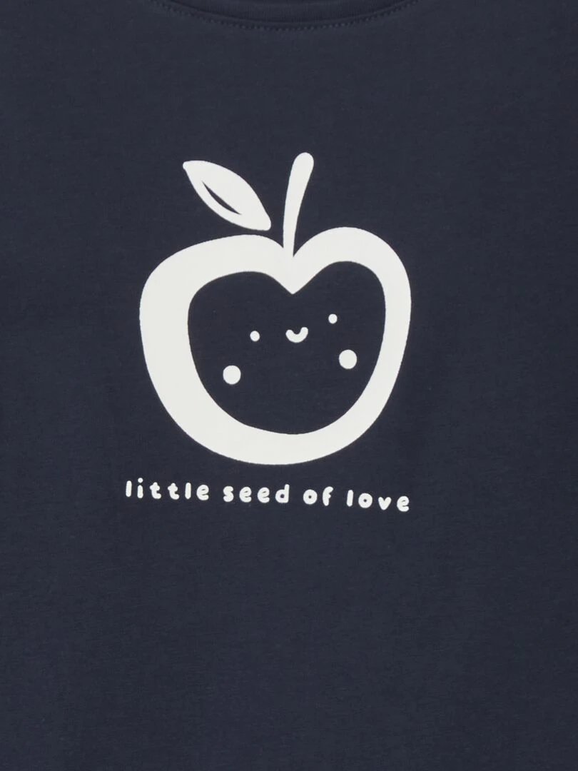 T shirt imprimé manches courtes Bleu marine