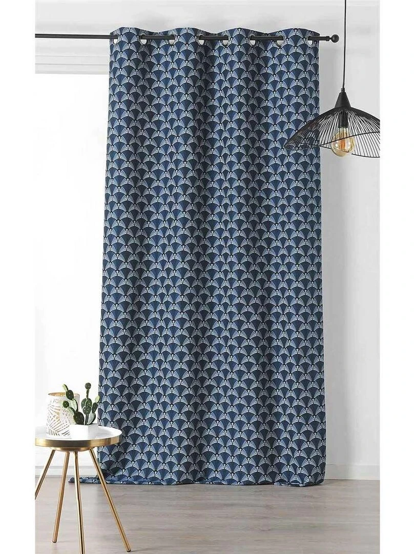 Rideau D'Ameublement Style Année 30 Bleu foncé
