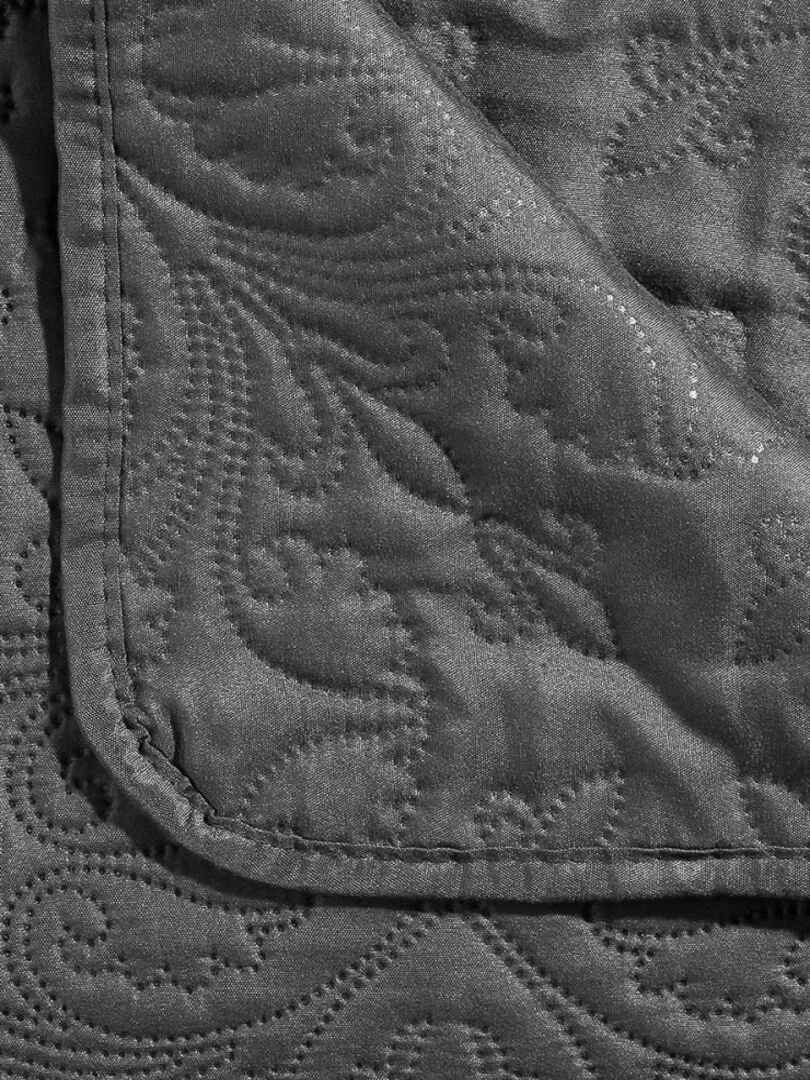 Dessus de lit + taie(s) Arabesque gris foncé gris anthracite