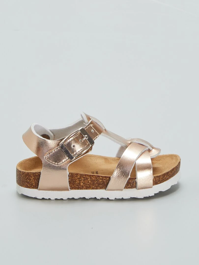 Sandales effet métallisé Rose gold