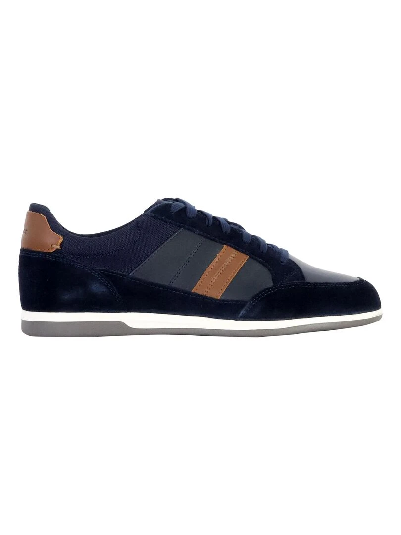 Basket Cuir Geox Renan Bleu