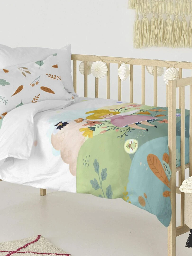 Parure housse de couette 2 pièces Dreaming "Happyfriday" Blanc