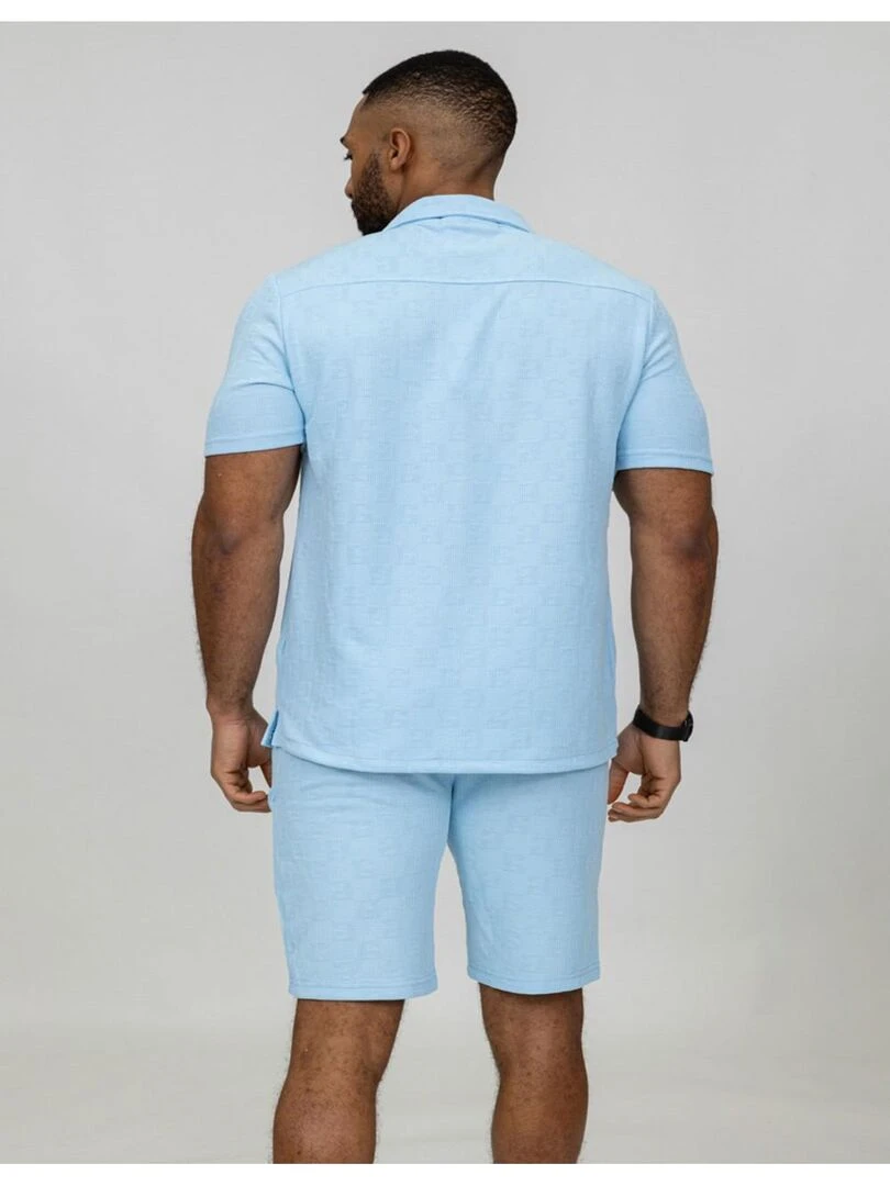 Ensemble Short Chemise Kebello   Bleu ciel