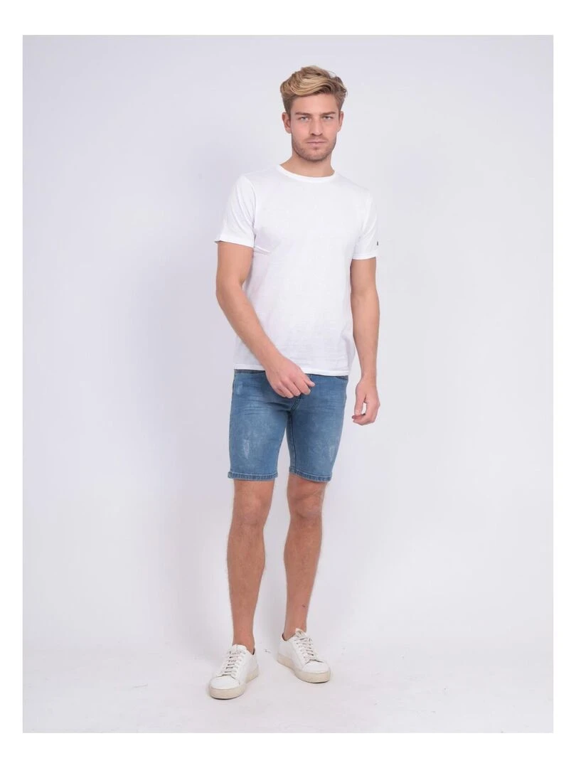 Bermuda en jean slim BAKERFIELD   Bleu clair