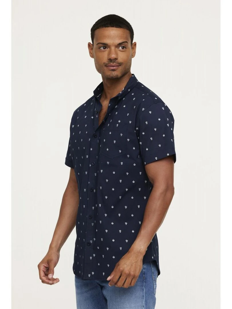 Lee Cooper Chemise manches courtes coton slim DOCHO Bleu marine