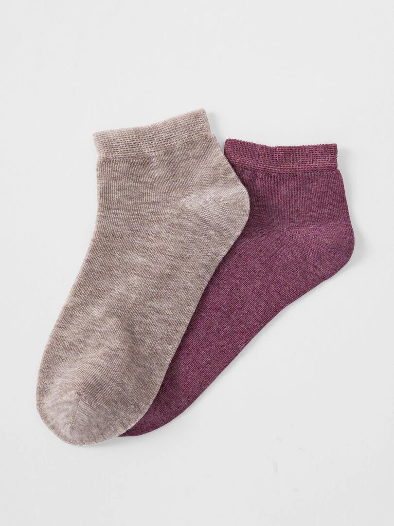 Lot de 2 paires de socquettes Climatyl Damart Beige coquille