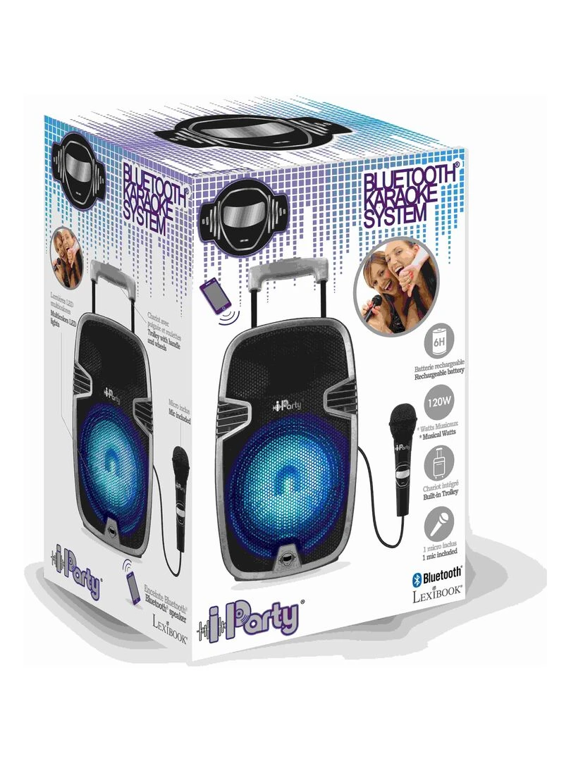 Bluetooth® Karaoke Audio System 8’’ Avec Roulettes  Lumières Et Micro   N/A
