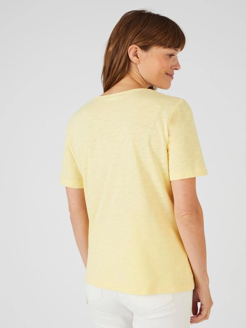 Tee shirt mélange coton biologique   Damart   Jaune