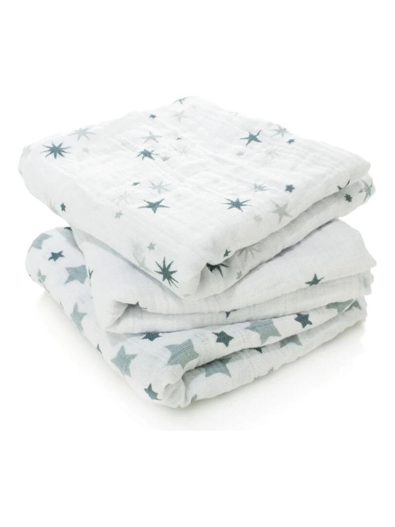 Lot de 3 langes Musy étoile Twinkle (70 x 70 cm) Gris