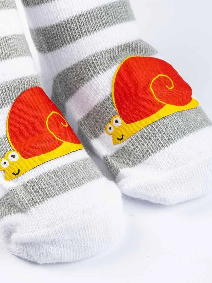 Lot de 3 paires de chaussettes rayées tendances   Multicolore