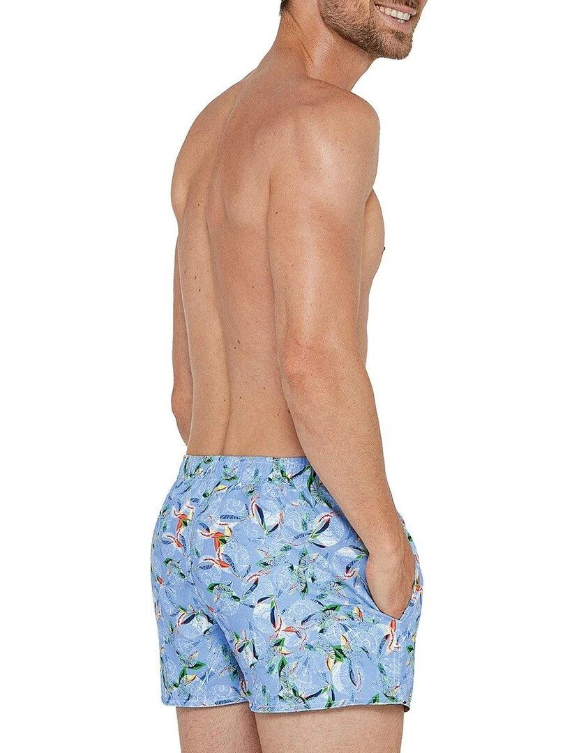 Maillot de bain short court imprimé Bandol   Bleu