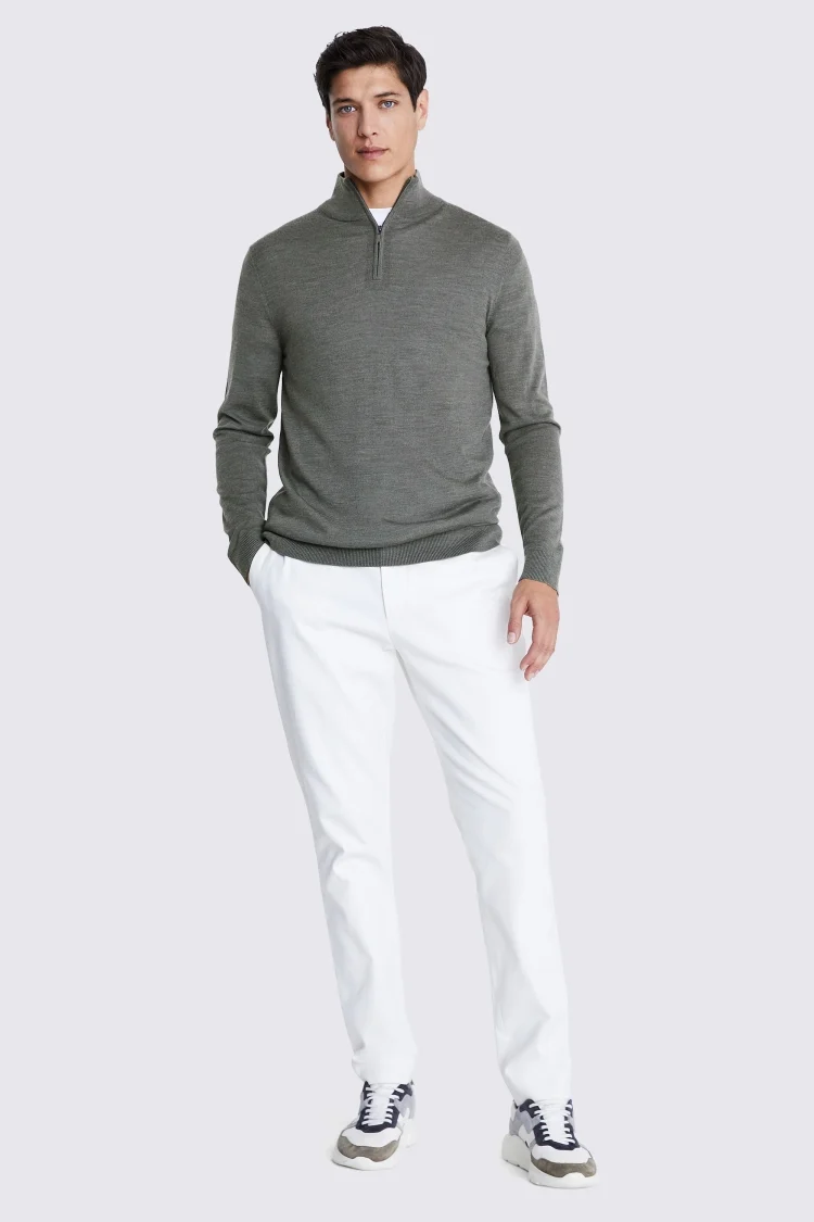 White Merino Mock-Neck Jumper   Buy Online at Moss