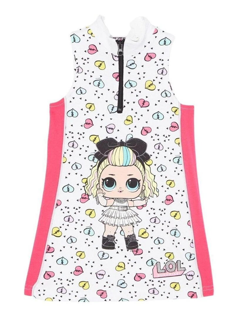 Lol Surprise Robe fille imprimé Lol Surprise en coton Blanc