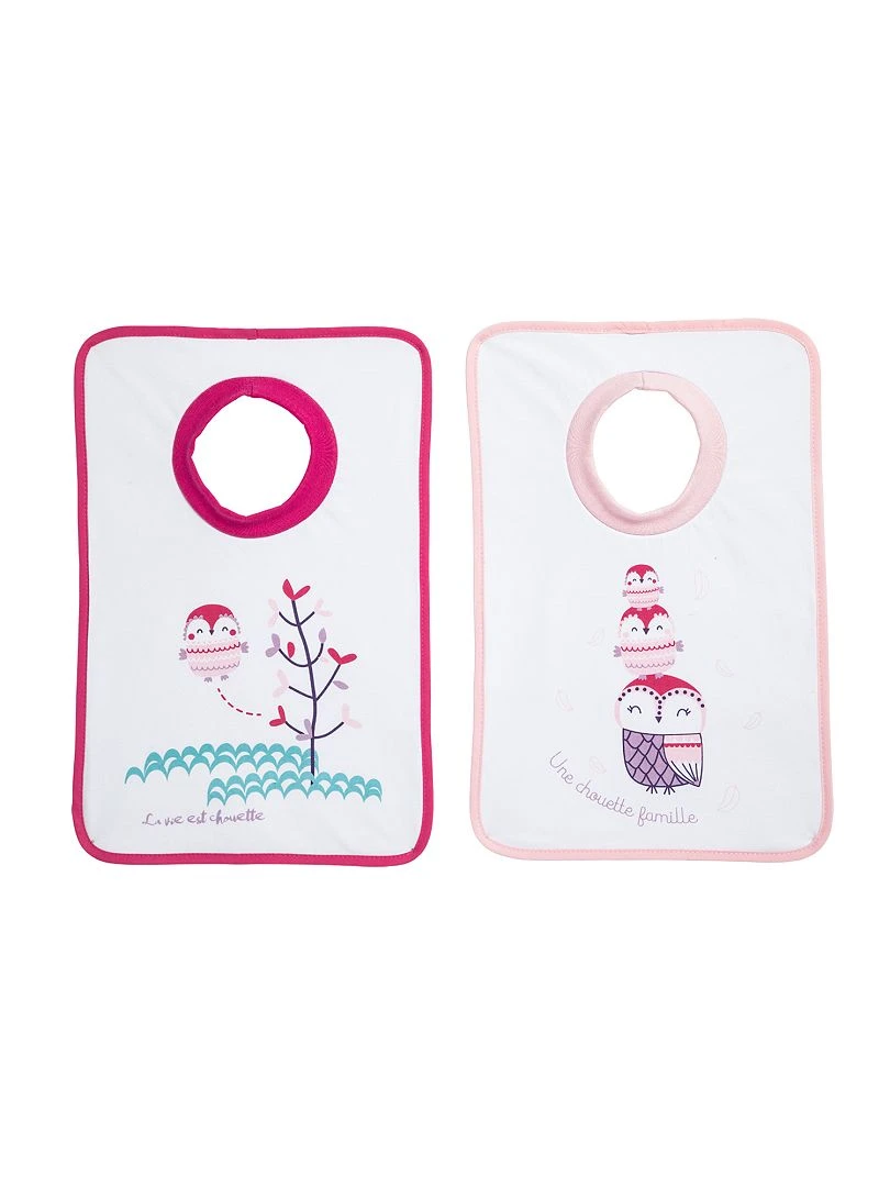 Lot de 2 bavoirs à enfiler rose