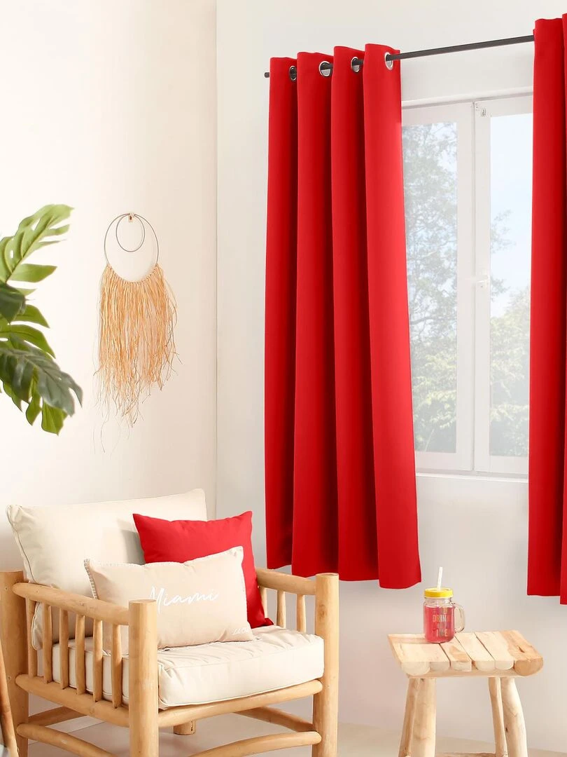 Rideau thermique en microfibre doublée Rouge