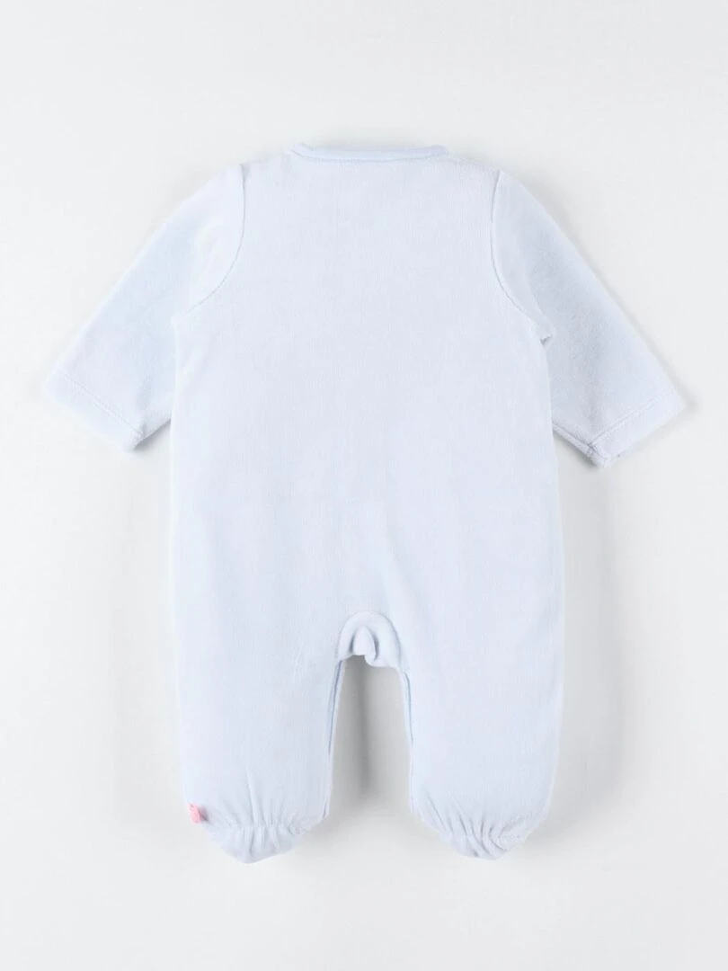 Pyjama 1 pièce rhino & éléphant en velours    Noukie's   Bleu