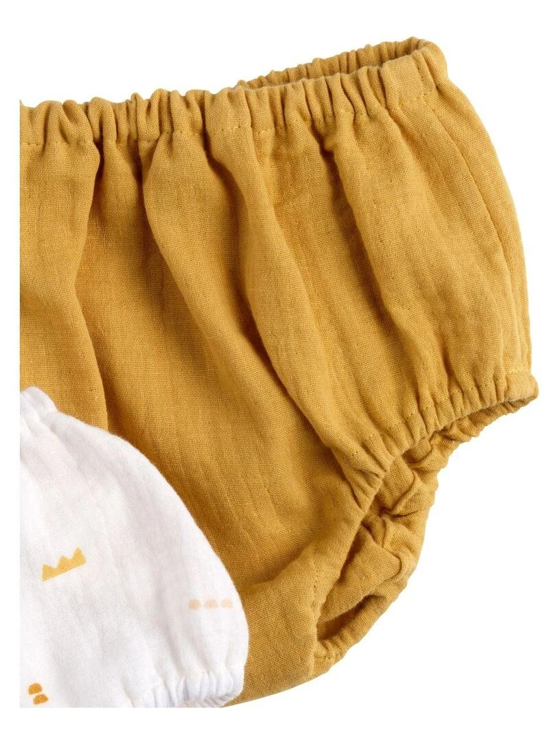 Culotte bloomer Bébé en coton lot de 2   SAUTHON   Blanc Jaune