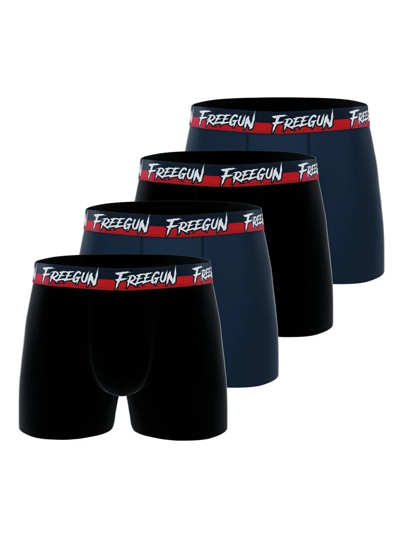 Lot de 4 boxers en coton homme Freegun Freegun Noir