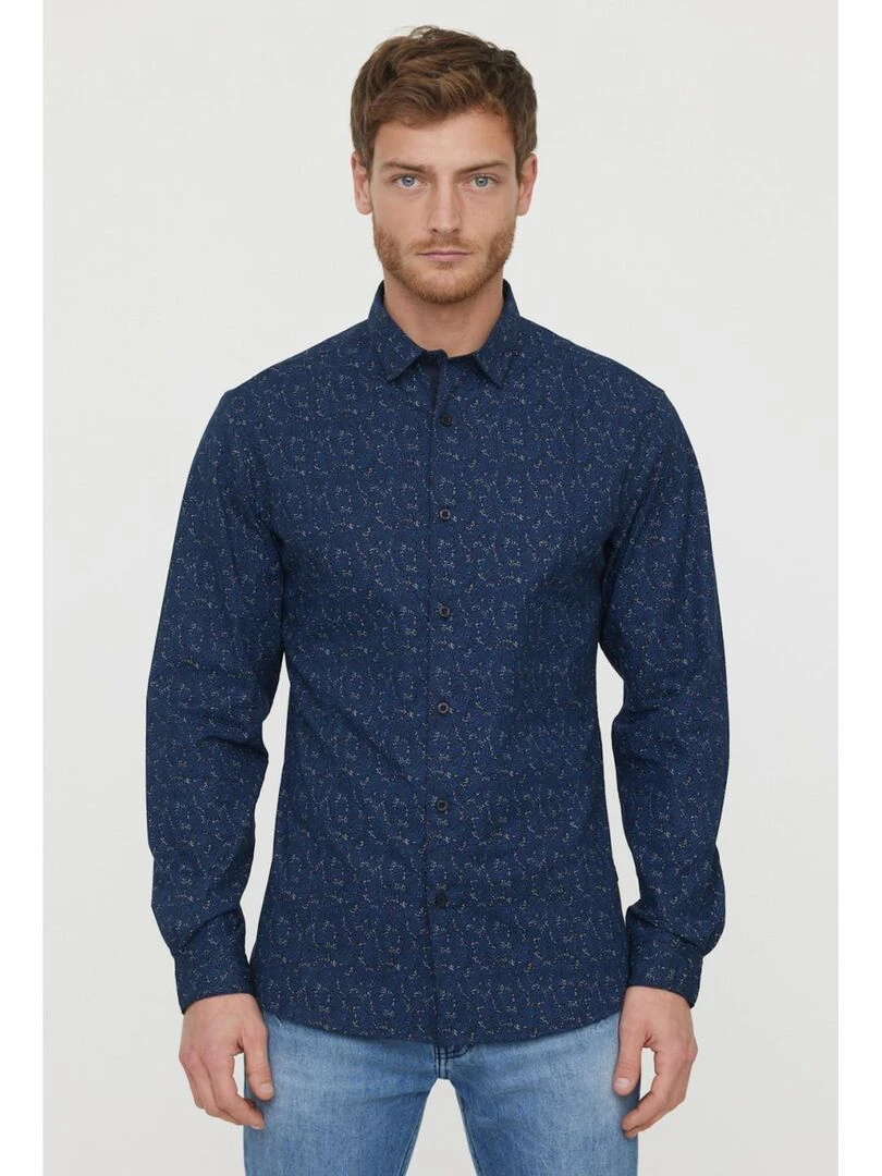 Lee Cooper Chemise manches longues coton DYM Bleu marine