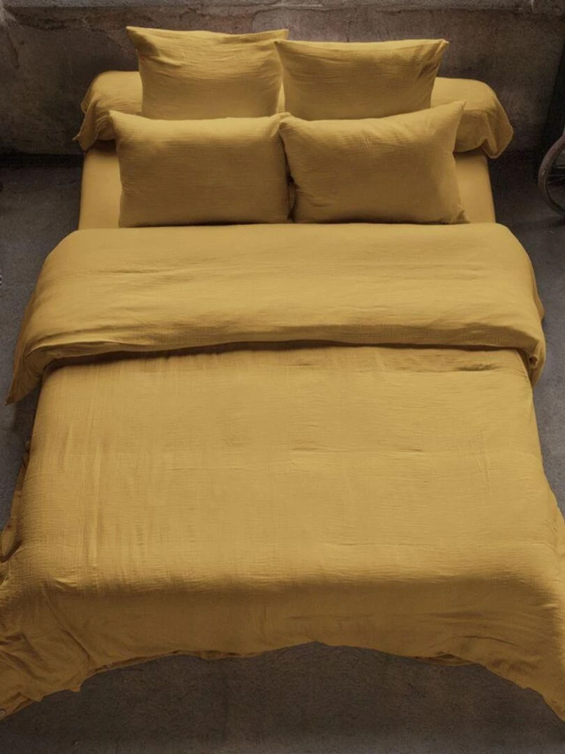 Housse de couette en double Gaze de coton Safran