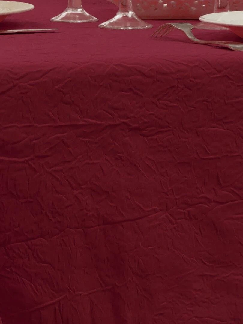 Nappe Anti taches Froissée Bordeaux 150 x 300 cm Bordeaux