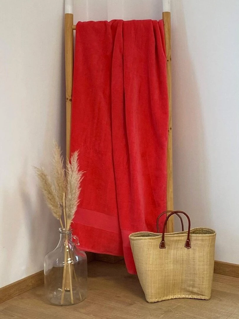 Serviette de bain éponge velours Classy Paradise 90x180 500g/m² Rouge clair
