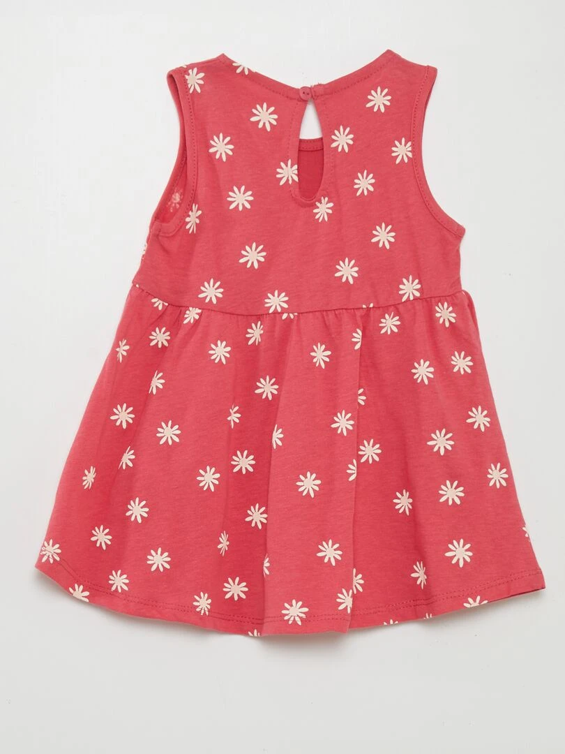 Robe sans manches à motif   Rose