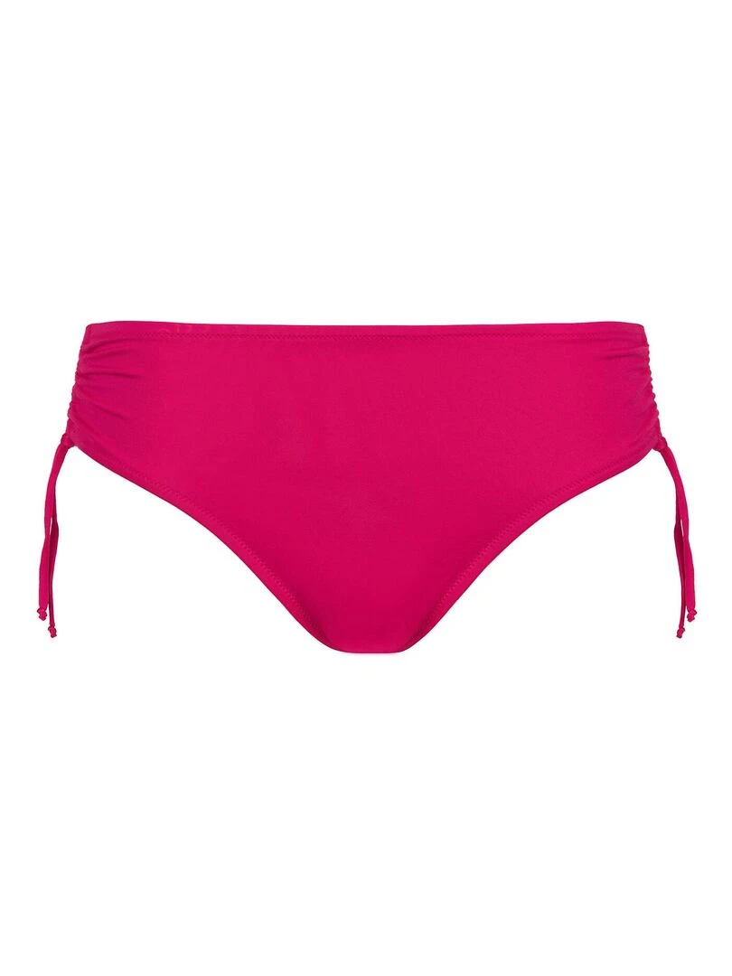 Bas maillot slip de bain taille haute côtés réglables Las Vegas   Rose fushia